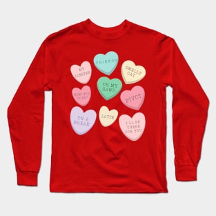 FRIENDS Valentines Conversation Hearts Long Sleeve T-Shirt